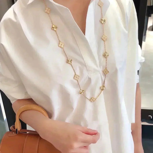 [WZQ]CLOVER 20 MOTIFS LASER DIAMOND NECKLACE