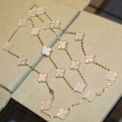 [WZQ]CLOVER 20 MOTIFS WHITE MOP NECKLACE
