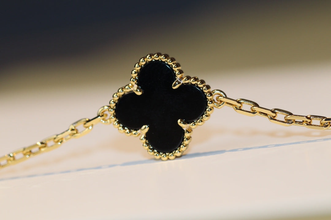 [WZQ]CLOVER 20 MOTIFS ONYX ROSE GOLD