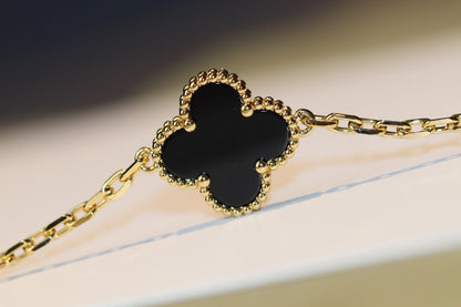 [WZQ]CLOVER 20 MOTIFS ONYX ROSE GOLD