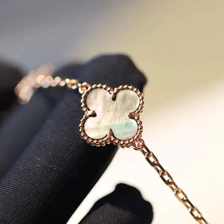 [WZQ]CLOVER 20 MOTIFS DARK MOP DIAMOND  NECKLACE