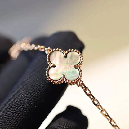 [WZQ]CLOVER 20 MOTIFS DARK MOP DIAMOND  NECKLACE