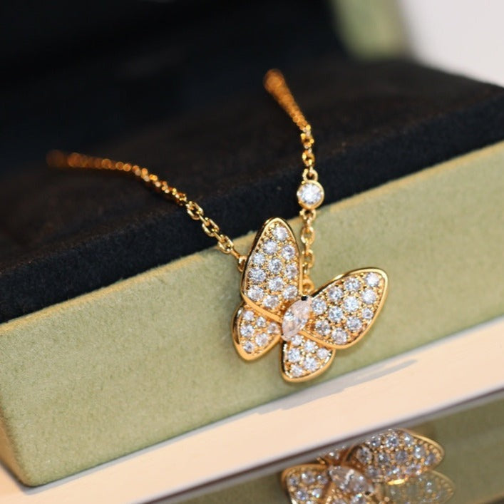 [WZQ]BUTTERFLY DIAMOND NECKLACE