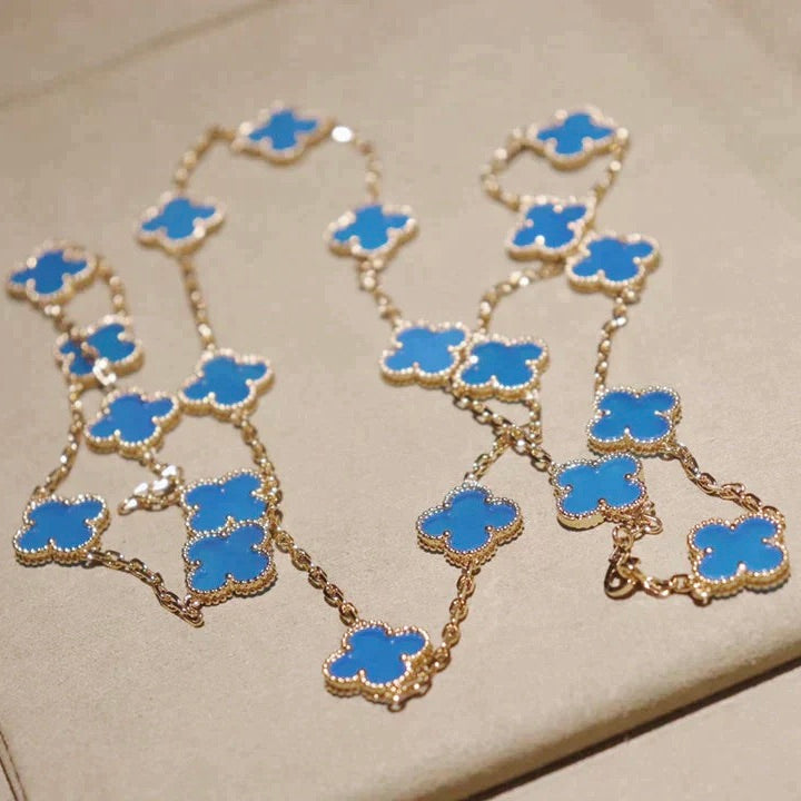 [WZQ]CLOVER 20 MOTIFS TURQUOISE GOLD