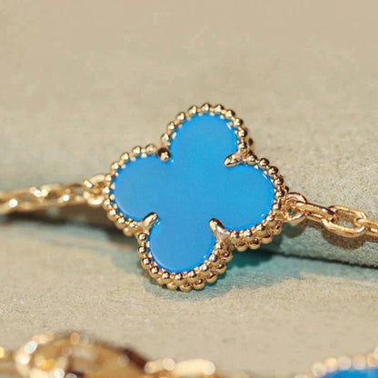 [WZQ]CLOVER 20 MOTIFS TURQUOISE GOLD