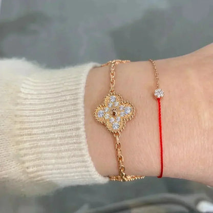 [WZQ]CLOVER 5 MOTIFS  FULL DIAMOND BRACELET