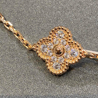 [WZQ]CLOVER 5 MOTIFS  FULL DIAMOND BRACELET