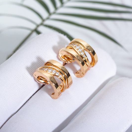 [WZQ]ZERO 1 PINK GOLD DIAMONDS EARRINGS