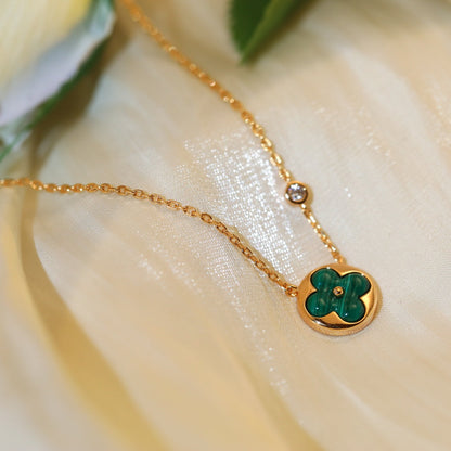 [WZQ]SUN PEDANT PINK GOLD 1 DIAMOND NECKLACE