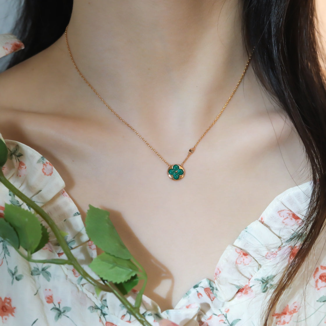 [WZQ]SUN PEDANT PINK GOLD 1 DIAMOND NECKLACE