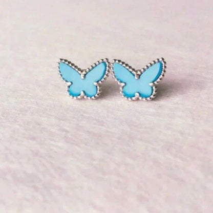 [WZQ]BUTTERFLY TURQUOISE EARRINGS SILVER