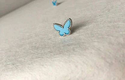 [WZQ]BUTTERFLY TURQUOISE EARRINGS SILVER