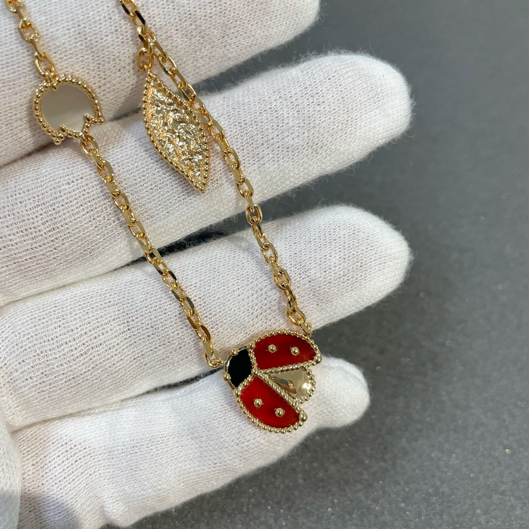 [WZQ]LUCKY SPRING 15 MOTIFS GOLD NECKLACE