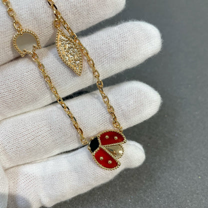 [WZQ]LUCKY SPRING 15 MOTIFS GOLD NECKLACE