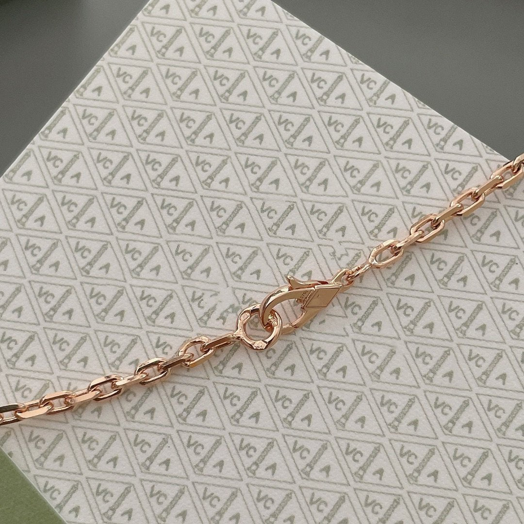 [WZQ]LUCKY SPRING 15 MOTIFS ROSE GOLD NECKLACE