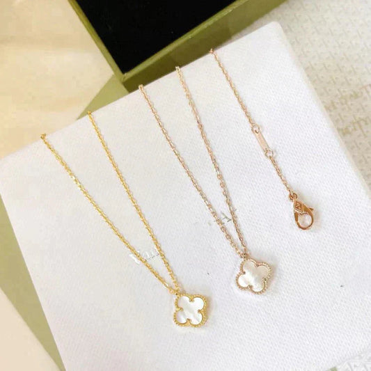 [WZQ]CLOVER MINI 9.5MM WHITE MOTHER-OF-PEARL NECKLACE