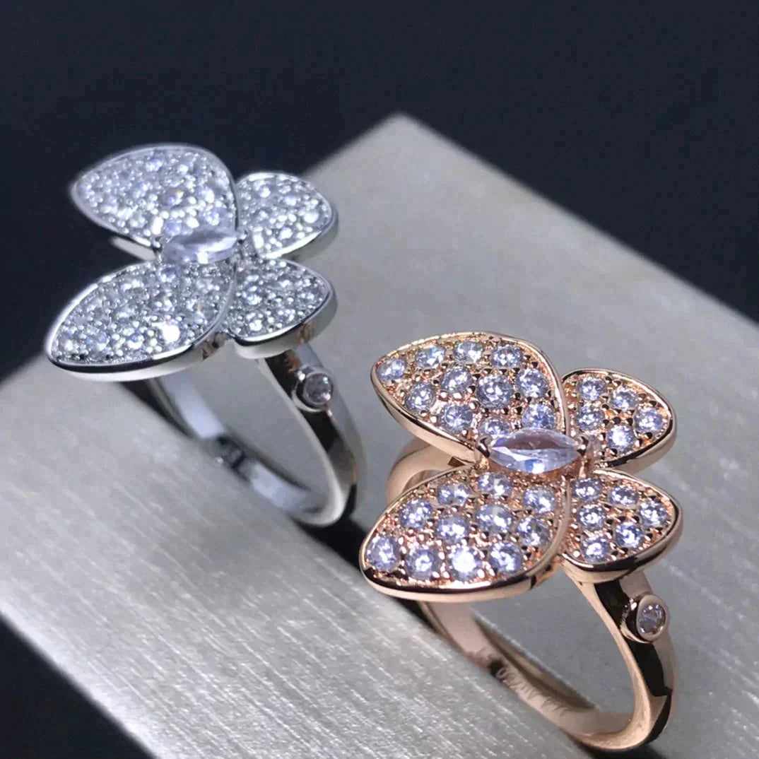 [WZQ]BUTTERFLY PINK GOLD DIAMOND RING