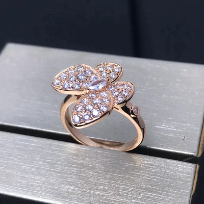 [WZQ]BUTTERFLY PINK GOLD DIAMOND RING