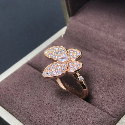 [WZQ]BUTTERFLY PINK GOLD DIAMOND RING