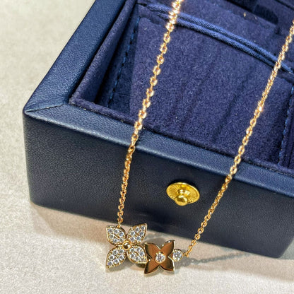 [WZQ]STAR BLOSSOM NECKLACE PINK GOLD DIAMONDS