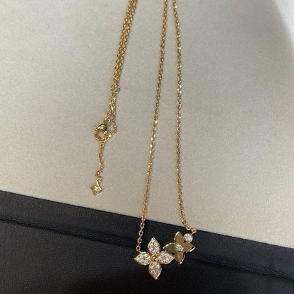 [WZQ]STAR BLOSSOM NECKLACE PINK GOLD DIAMONDS