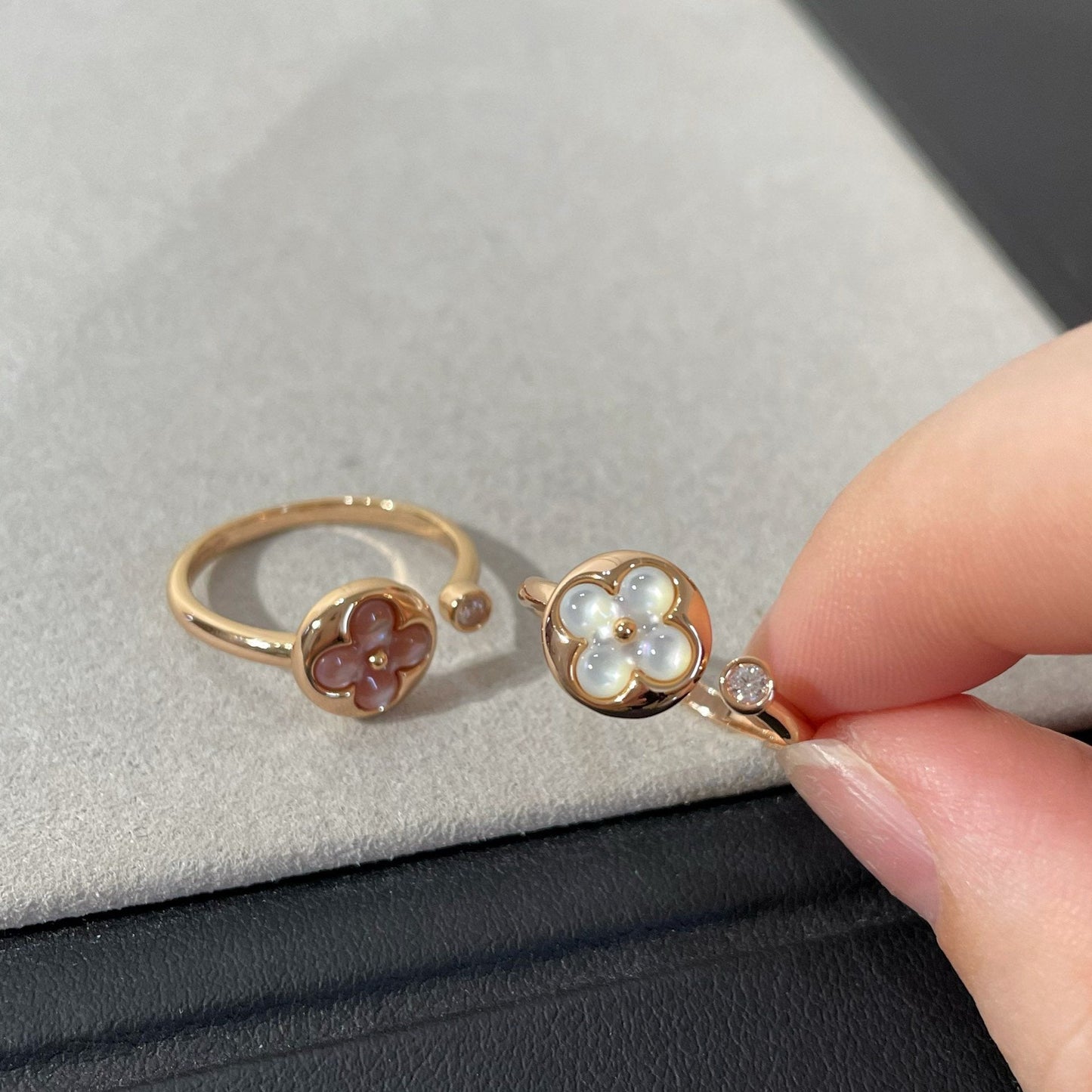 [WZQ]SUN 1 DIAMOND PINK MOP RING