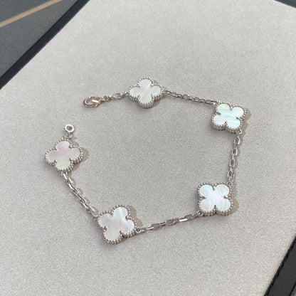 [WZQ]CLOVER SILVER MOP 5 MOTIF BRACELET