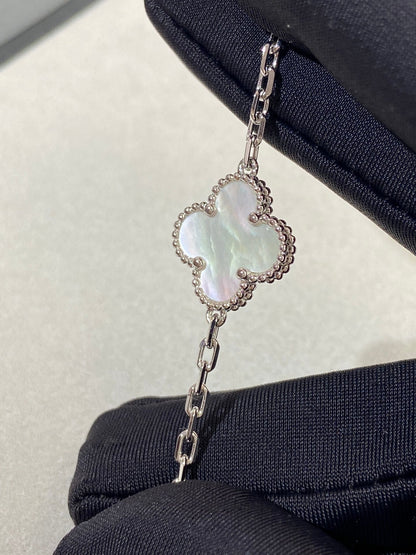 [WZQ]CLOVER SILVER MOP 5 MOTIF BRACELET