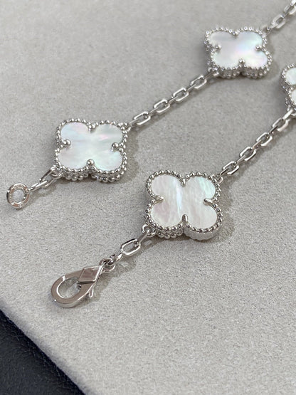 [WZQ]CLOVER SILVER MOP 5 MOTIF BRACELET