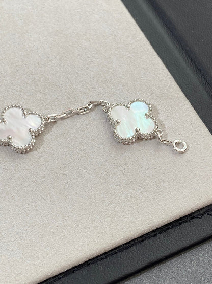 [WZQ]CLOVER SILVER MOP 5 MOTIF BRACELET