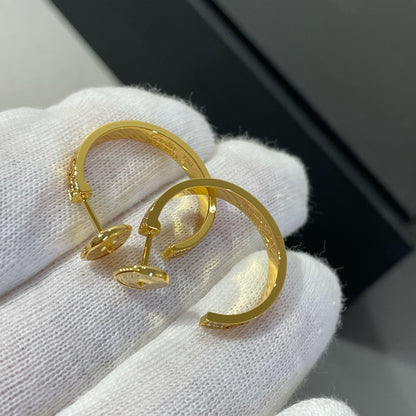 [WZQ]LOVE DIAMOND GOLD HOOP EARRINGS