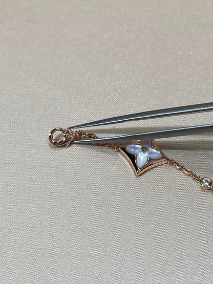 [WZQ]STAR 4 MOTIF MOP DIAMOND PINK GOLD BRACELET