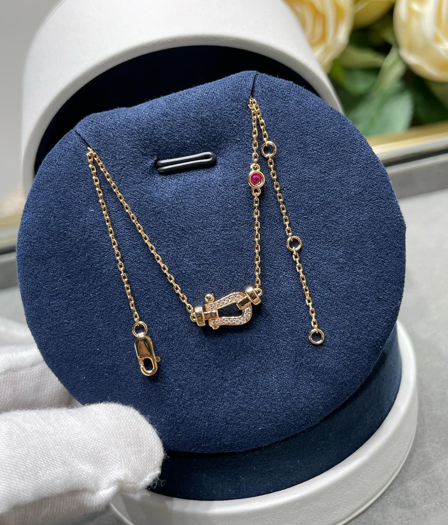 [WZQ]FORCE 10 DIAMOND PINK GOLD NECKLACE