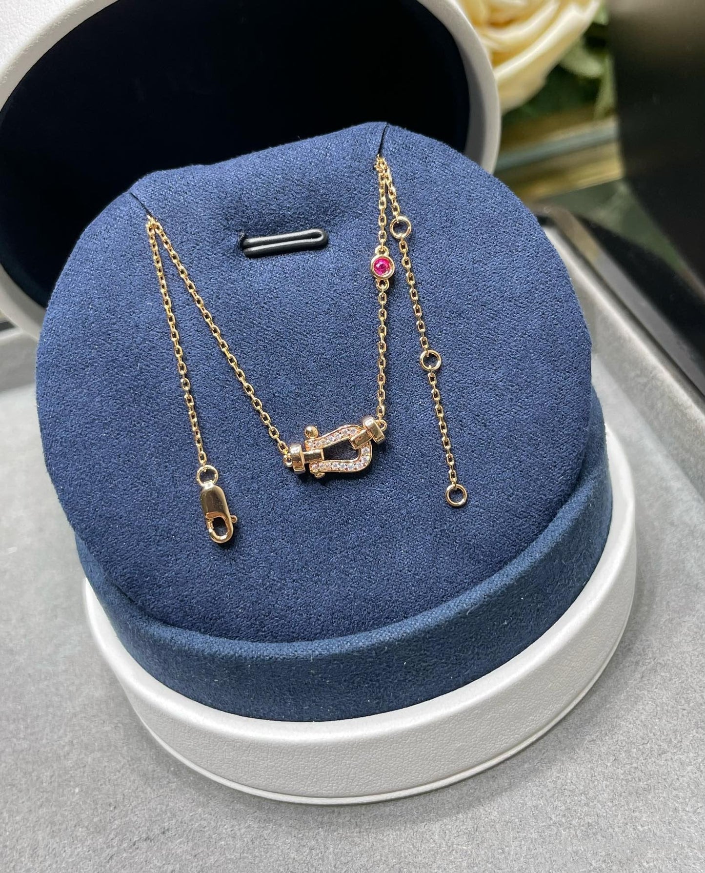 [WZQ]FORCE 10 DIAMOND PINK GOLD NECKLACE