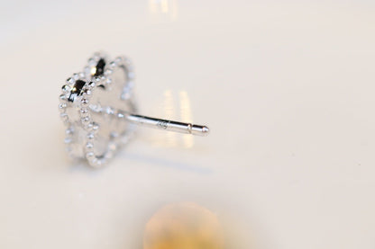 [WZQ]CLOVER MINI TURQUOISE SILVER STUD EARRINGS