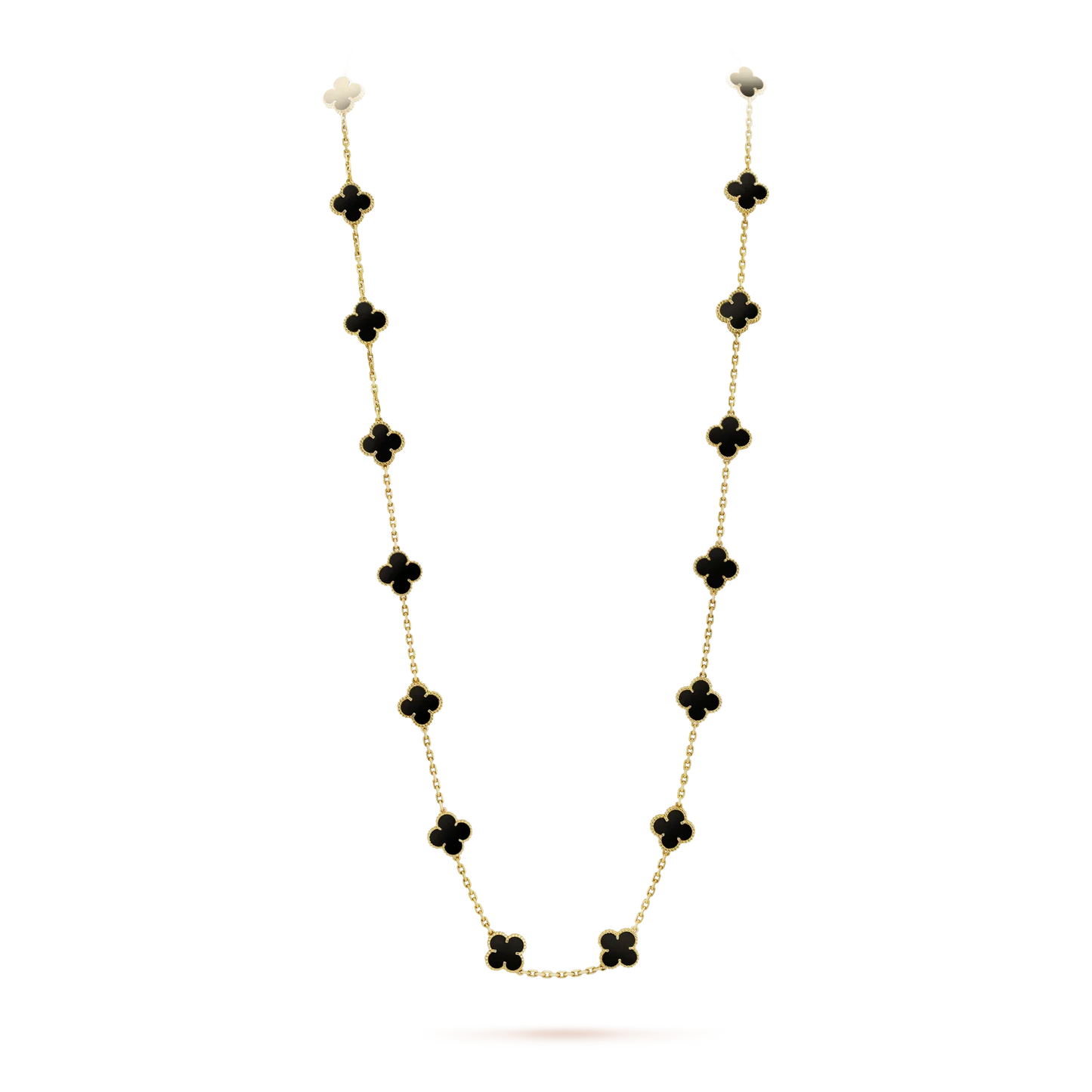 [WZQ]CLOVER 20 MOTIFS ONYX NECKLACE