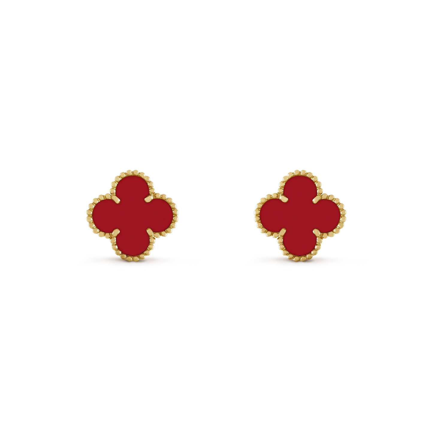[WZQ]CLOVER MINI 9.5MM CARNELIAN EARRINGS