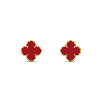 [WZQ]CLOVER MINI 9.5MM CARNELIAN EARRINGS