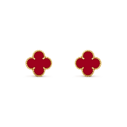 [WZQ]CLOVER MEDIUM 1 MOTIFS CARNELIAN  EARRINGS