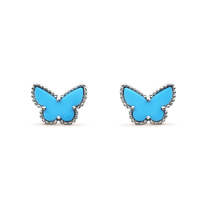 [WZQ]BUTTERFLY TURQUOISE EARRINGS SILVER