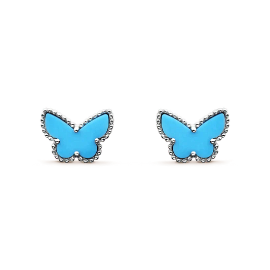 [WZQ]BUTTERFLY TURQUOISE EARRINGS SILVER