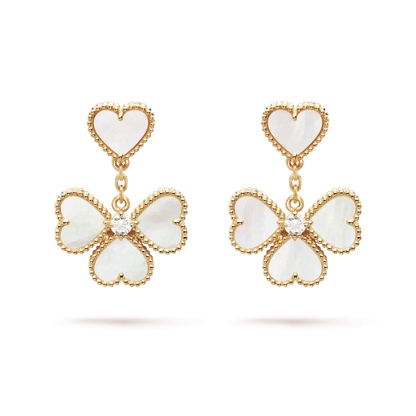 [WZQ]CLOVER SWEET WHITE MOP EARRINGS