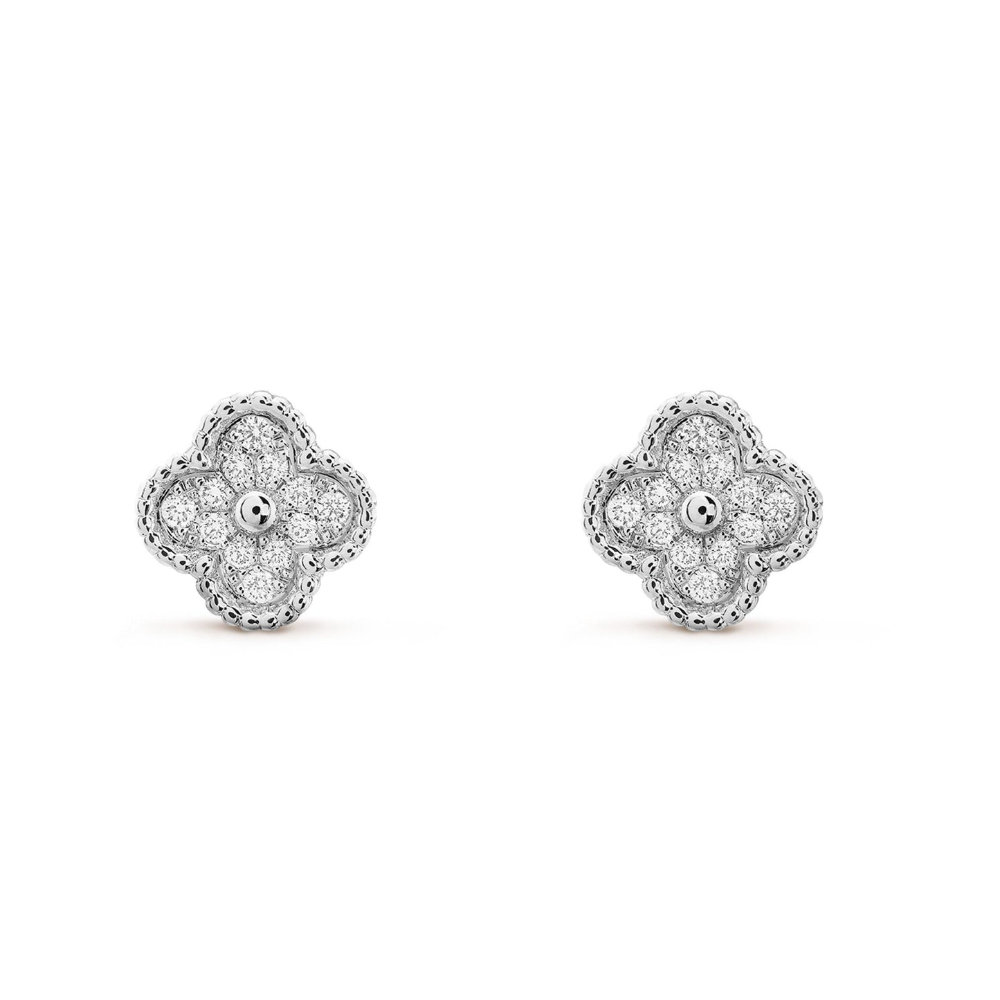 [WZQ]CLOVER MINI DIAMOND STUD EARRINGS