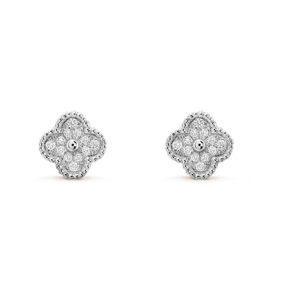 [WZQ]CLOVER MINI DIAMOND STUD EARRINGS