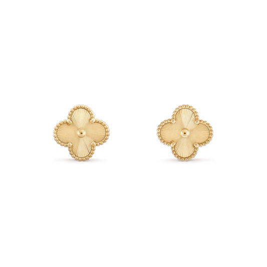 [WZQ]CLOVER MINI 9.5MM LASER EARRINGS
