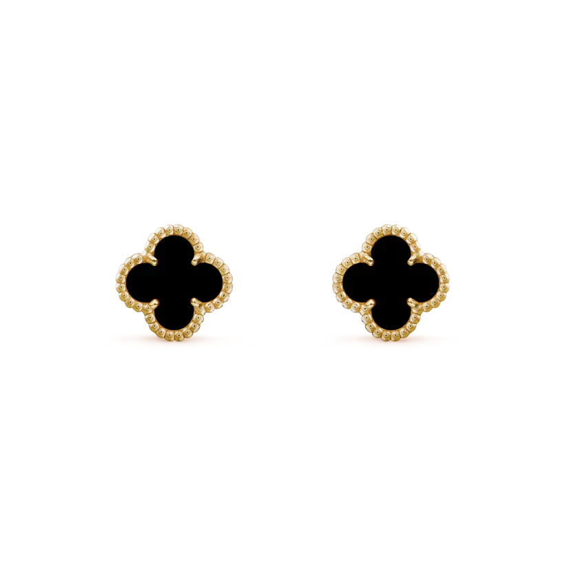 [WZQ]CLOVER MINI 9.5MM BLACK MOP EARRINGS