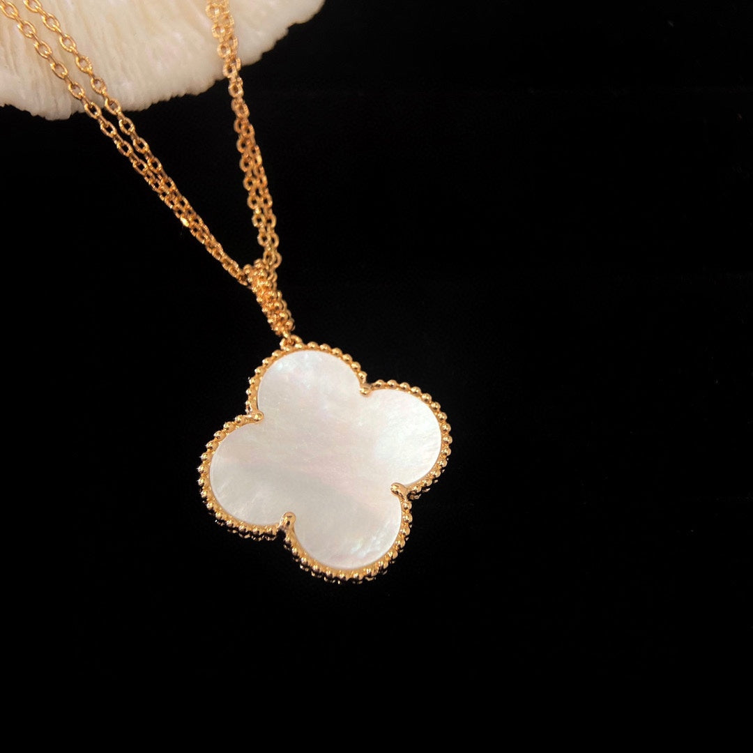 [WZQ]CLOVER 25MM MOP LARGE PENDANT NECKLACE