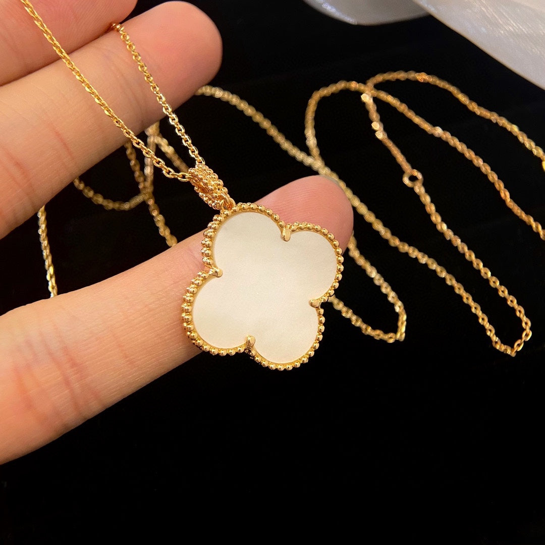 [WZQ]CLOVER 25MM MOP LARGE PENDANT NECKLACE