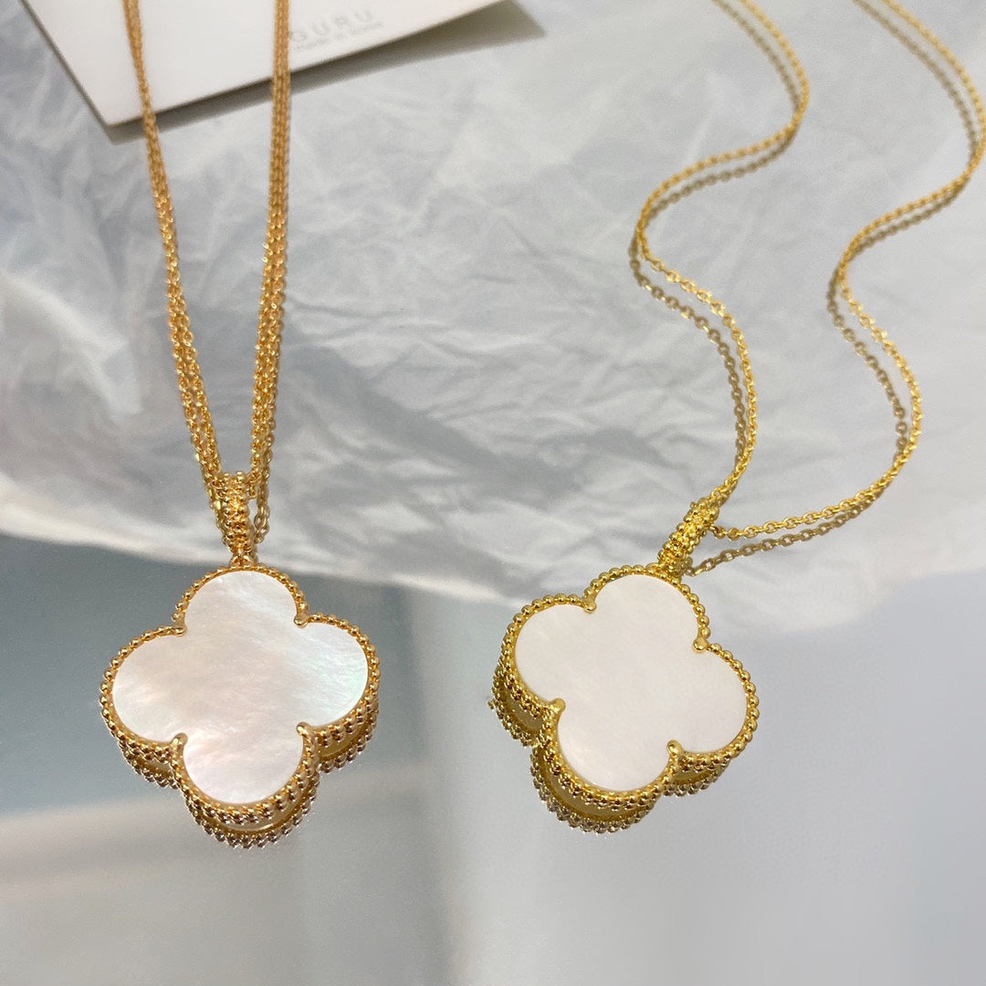 [WZQ]CLOVER 25MM MOP LARGE PENDANT NECKLACE
