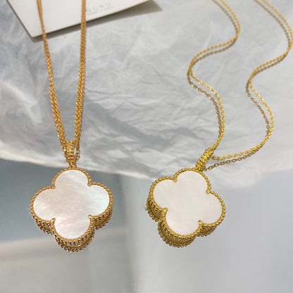 [WZQ]CLOVER 25MM MOP LARGE PENDANT NECKLACE